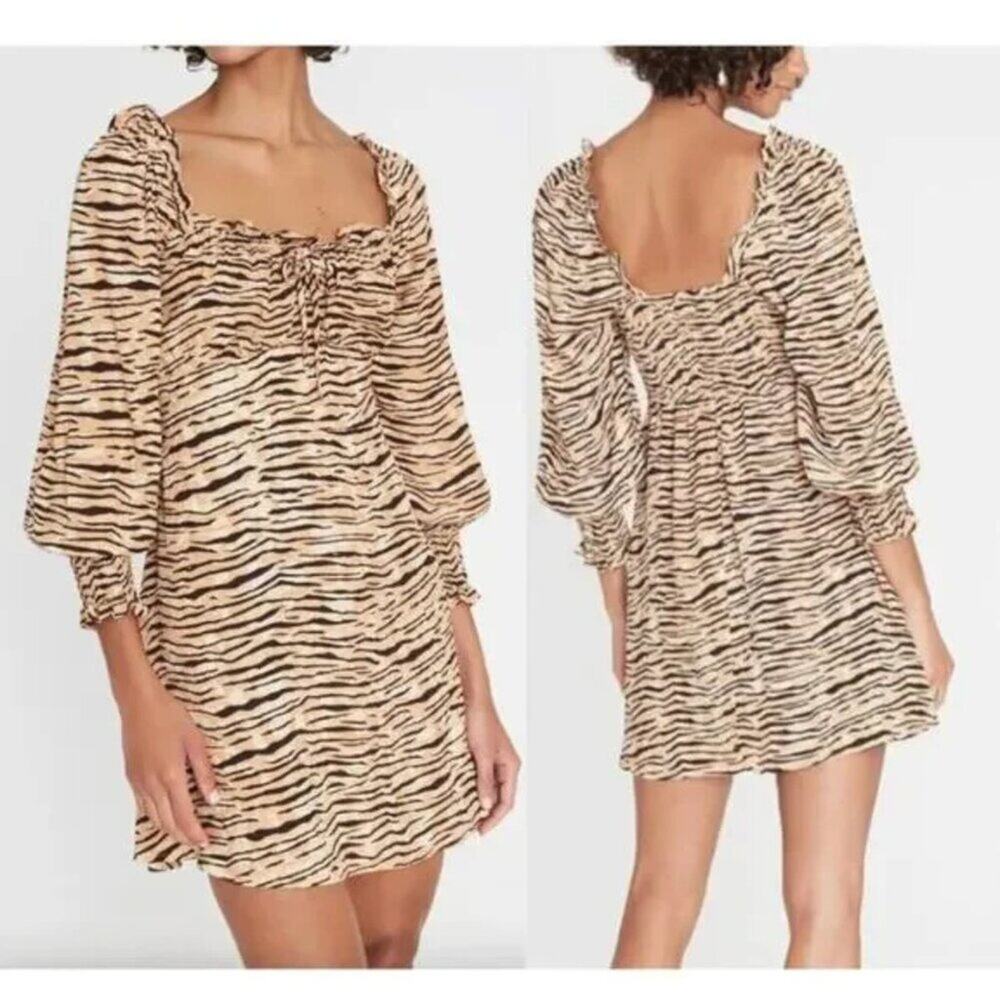 Faithfull the Brand The Ira Mini Dress in Wyldie Tiger Print